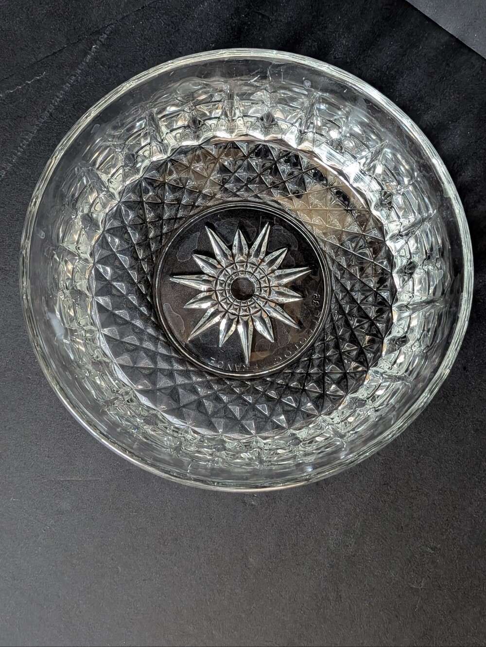 VTG Set Of 4 Arcoroc France Diamant Pressed Glass Bowls 5" Dessert Berry 1980's